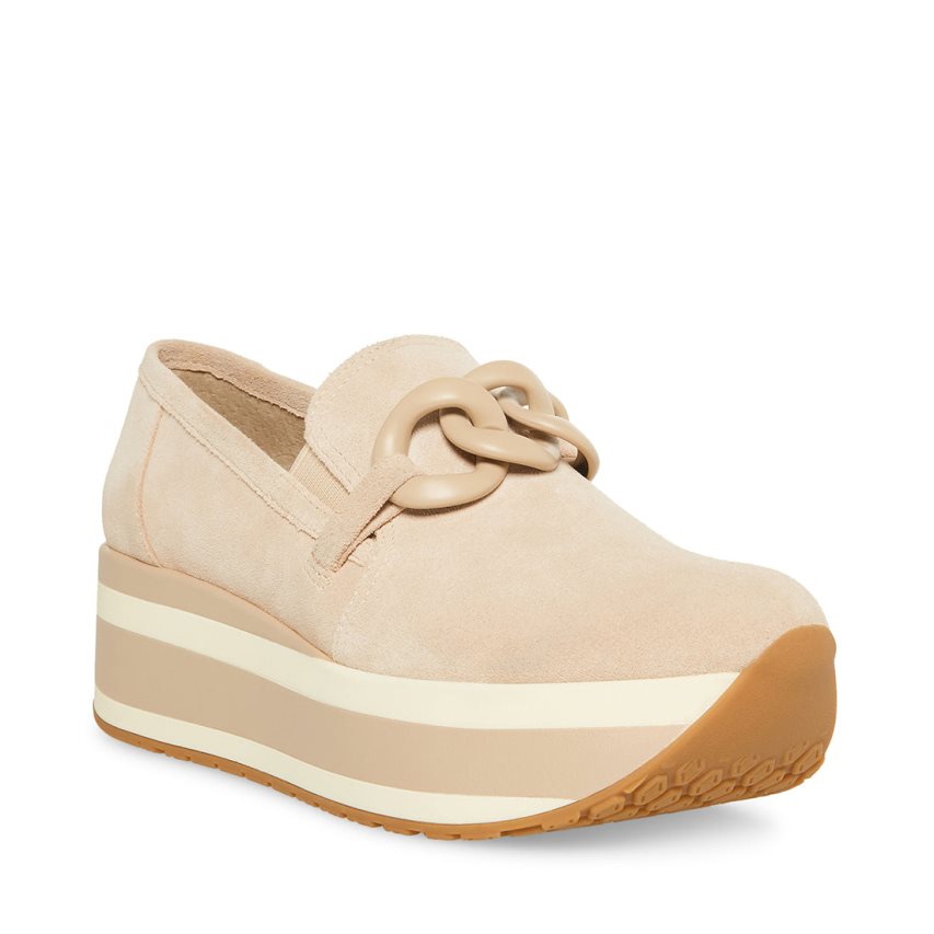 Beige Steve Madden Haze Suede Women's Platform Shoes | PH 278616PC